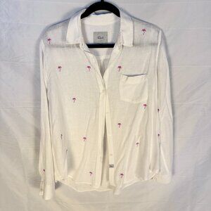 Rails White Embroidered Buttoned Shirt